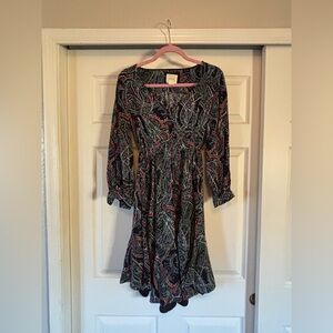 Maeve Vibrant Paisley Long Sleeve Dress